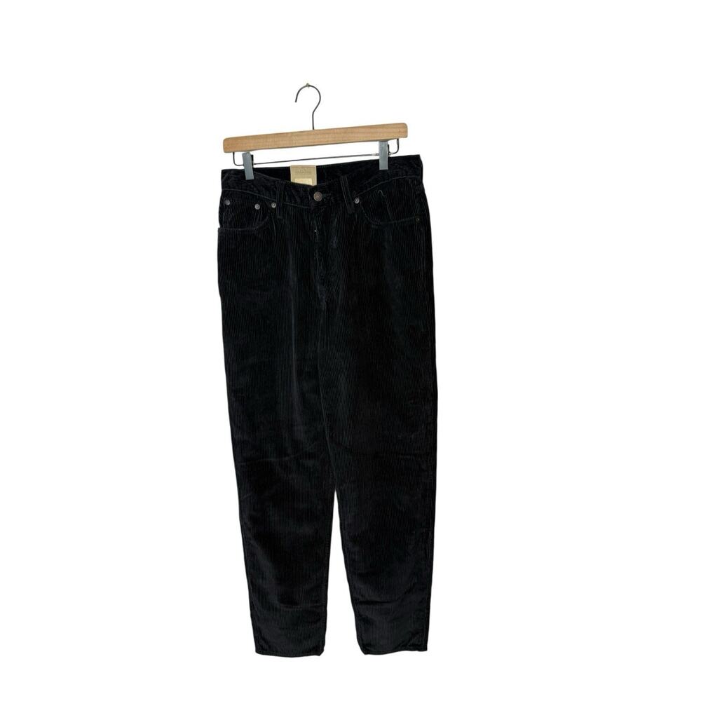 Levi's Women's 29x30‎ Corduroy High Waisted Mom Jeans BLACK Tapered Leg NEW